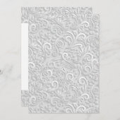 白スワール葉デザイン模様 セーブザデート (正面/裏面)