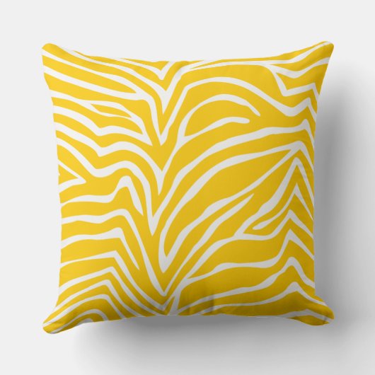 白ゼブラまたは任意の色の枕からマスタードイエロー クッション (裏面)
