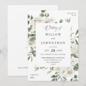 白ソフトフローラ結婚の3 招待状 (正面/裏面)