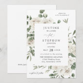 白ソフトフローラ結婚の5 招待状 (正面/裏面)