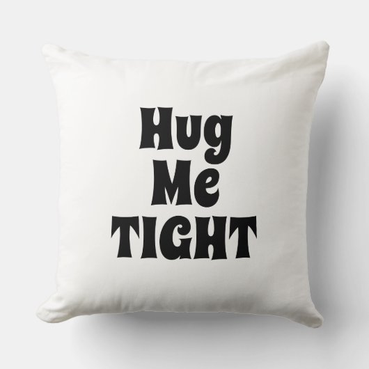 白タイポグラフィクールおもしろいモダン クッション (正面)