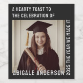 白タイポグラフィ及び写真付きワインラベル ワインラベル (シングルラベル)