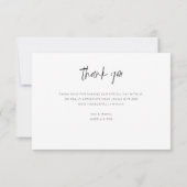 白タイポグラフィ結婚の写真サンキューカード サンキューカード (裏面)