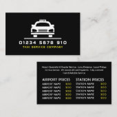 白タクシータクシーのロゴ、価格表 名刺 (正面/裏面)