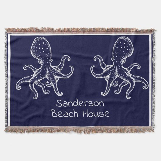 白タコ海軍ブルー航海の海沿岸 スローブランケット (正面)