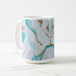 白ターコイズ大理石 コーヒーマグカップ