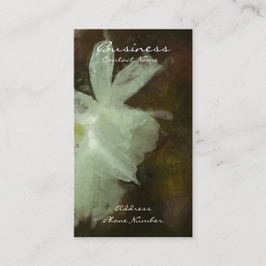 白ダフォジルフローラ印象派絵画の 名刺 (正面)