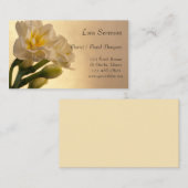 白ダブルダッフォディルフラワーフローリスト 名刺 (正面/裏面)