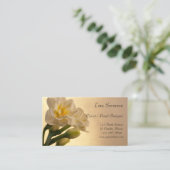 白ダブルダッフォディルフラワーフローリスト 名刺 (スタンド正面)