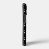 白ダリア花の模様（黒） Case-Mate iPhoneケース (裏面 / 右)