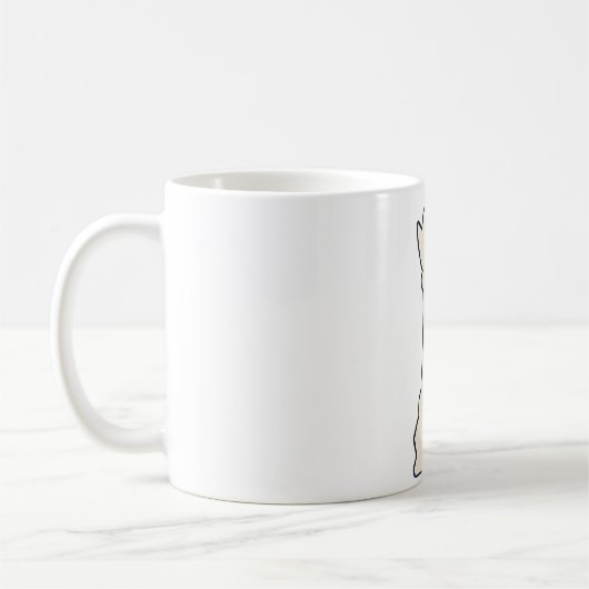 白チェスの駒の女王 コーヒーマグカップ (左)