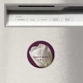 白チューリップパーソナライズされた結婚花 マグネット (インサイチュ (食洗機))