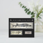 白チョウザメ玉沢コラージュカード ポストカード (スタンド正面)