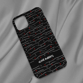 白チョークスタイリッシュハートラインパターンペルソナリ Case-Mate iPhone 14ケース