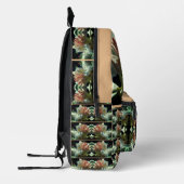 白ツツツジの花と芽パーソナライズされた プリントバックパック (左)