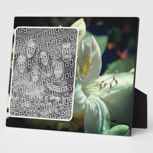 白ツツツジの花自分の写真を作成 フォトプラーク (側面)