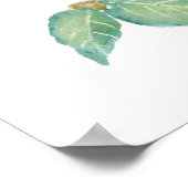 白ツバキ花の水色 ポスター (角)