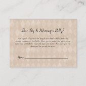 白テディベアーママのベリーサイズシャワーゲーム エンクロージャーカード (正面)