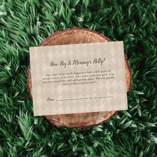 白テディベアーママのベリーサイズシャワーゲーム エンクロージャーカード