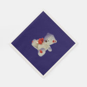 白テディベア スタンダードランチョンナプキン (角)