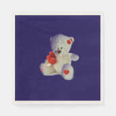白テディベア スタンダードランチョンナプキン (正面)