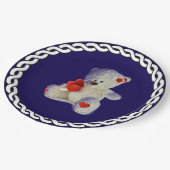 白テディベア ペーパープレート (アングル)