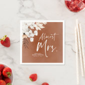 白テラコッタ フラワーズ ブライダル シャワー ほぼミセス スタンダードカクテルナプキン (インサイチュ)