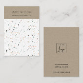 白テラゾ組織クラフトイヤリング表示ロゴ 名刺 (正面/裏面)