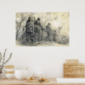 白テープのガイド ポスター (キッチン)