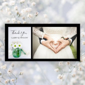 白デイジーと青い瓶の花瓶結婚の感謝 サンキューカード