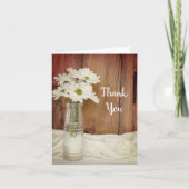 白デイジーのミルクボトル結婚の感謝 サンキューカード (正面)