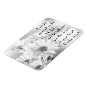 白デイジーの花のバイブル聖句詩篇37:4マグネット マグネット (左側)