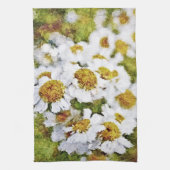 白デイジーの花絵画-'s Art Kitchen Toolo キッチンタオル (縦)