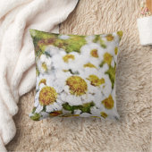 白デイジーの花#2 絵を描 - Art Pillow クッション (ブランケット)