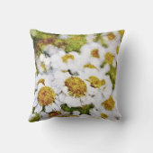 白デイジーの花#2 絵を描 - Art Pillow クッション (裏面)