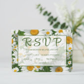 白デイジーエレガント白フローラ野緑 出欠カード (スタンド正面)