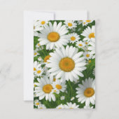 白デイジーエレガント白フローラ野緑 出欠カード (裏面)