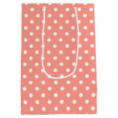 白デイジーオン水玉模様 ミディアムペーパーバッグ (裏面)