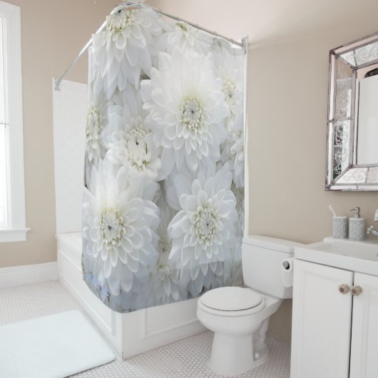 白デイジーサンセットシャワーカーテン シャワーカーテン (インサイチュ)