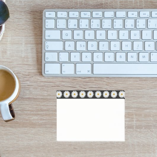 白デイジーフローラルパター縁どン ポストイット