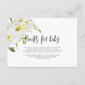 白デイジーベビーシャワーブックベビーカード エンクロージャーカード (正面)