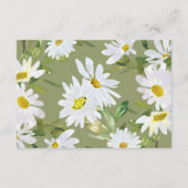 白デイジーベビーシャワーブックベビーカード エンクロージャーカード (裏面)