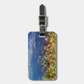 白デイジー山花ブルー ラゲッジタグ (正面縦)