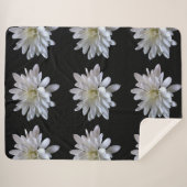 白デイジー模様の白い花 シェルパブランケット (正面(横))