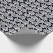 白デイジー模様の白い花 ラッピングペーパー (角)