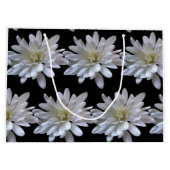 白デイジー模様の白い花 ラージペーパーバッグ (裏面)
