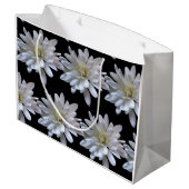 白デイジー模様の白い花 ラージペーパーバッグ (裏面アングル)