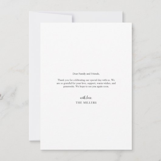 白デイジー結婚サンキューカード サンキューカード (裏面)