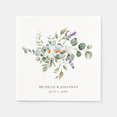 白デイジー結婚ズ スタンダードカクテルナプキン (正面)