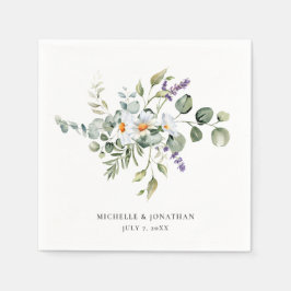 白デイジー結婚ズ スタンダードカクテルナプキン